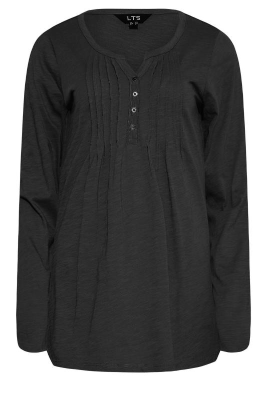 LTS MADE FOR GOOD Tall Black Henley Top_F.jpg