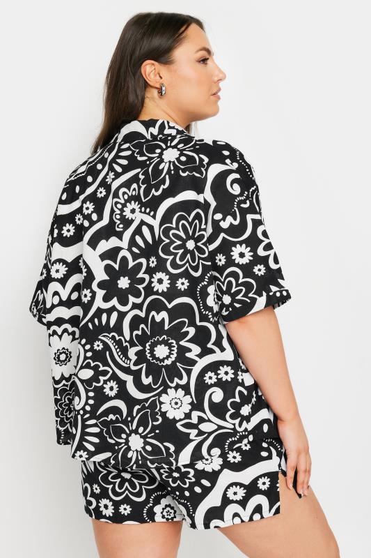 LIMITED COLLECTION Plus Size Black Floral Print Shirt | Yours Clothing 3