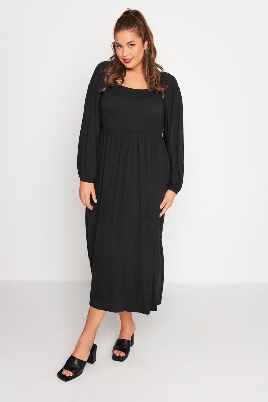 LIMITED COLLECTION Plus Size Black Smock Dress | Yours Clothing  2