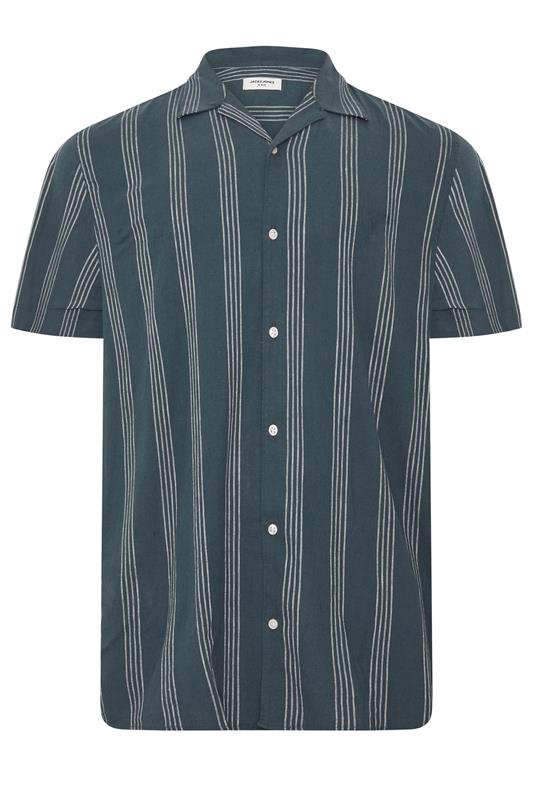 JACK & JONES Big & Tall Navy Blue Stripe Print Shirt | BadRhino 2