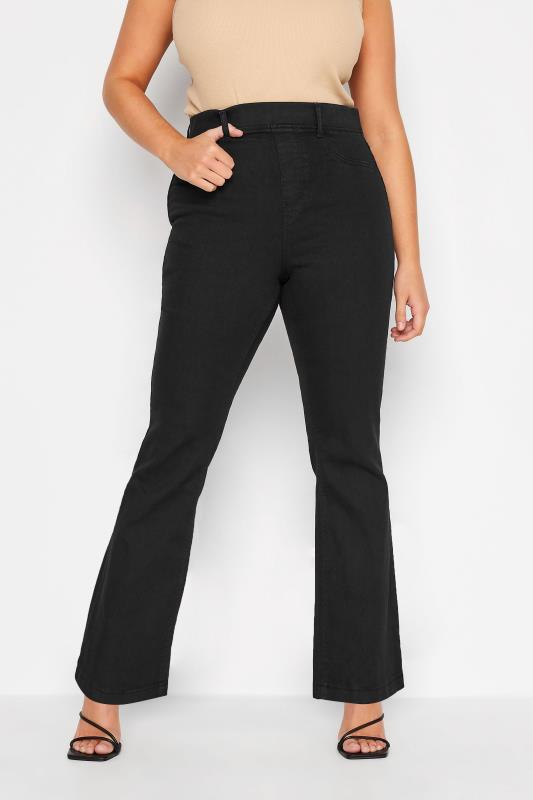 Plus Size  YOURS Curve Black Stretch Pull-On HANNAH Bootcut Jeggings