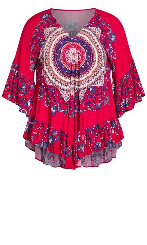 Evans Red Frankie Frill Tunic 7