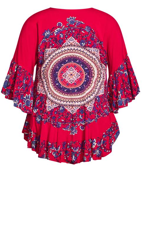 Evans Red Frankie Frill Tunic 8