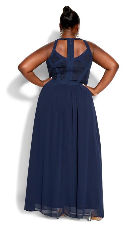 Blue Panelled Bodice Maxi Dress  3