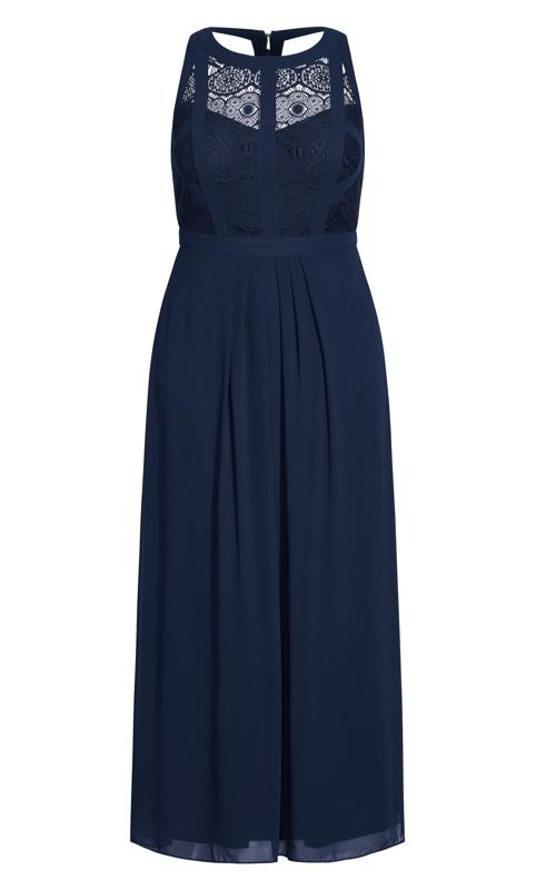 Blue Panelled Bodice Maxi Dress  4