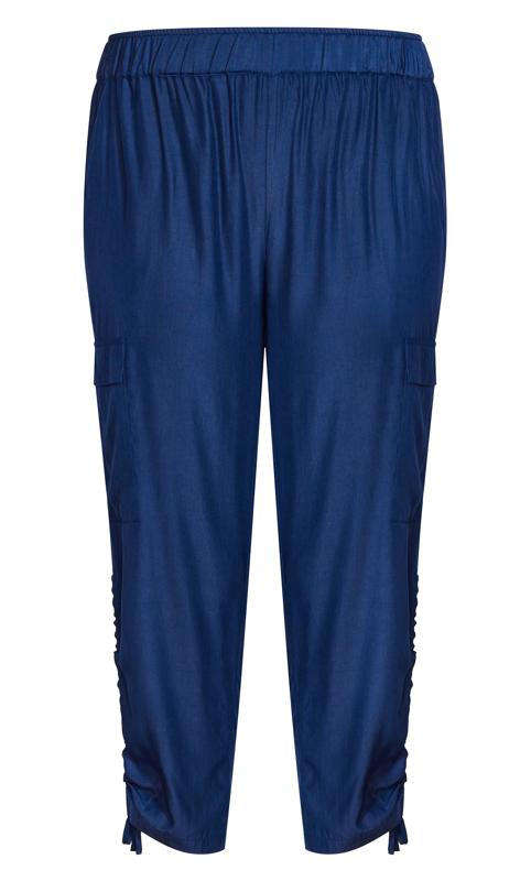 Evans Navy Shiloh Ruched Trouser 6