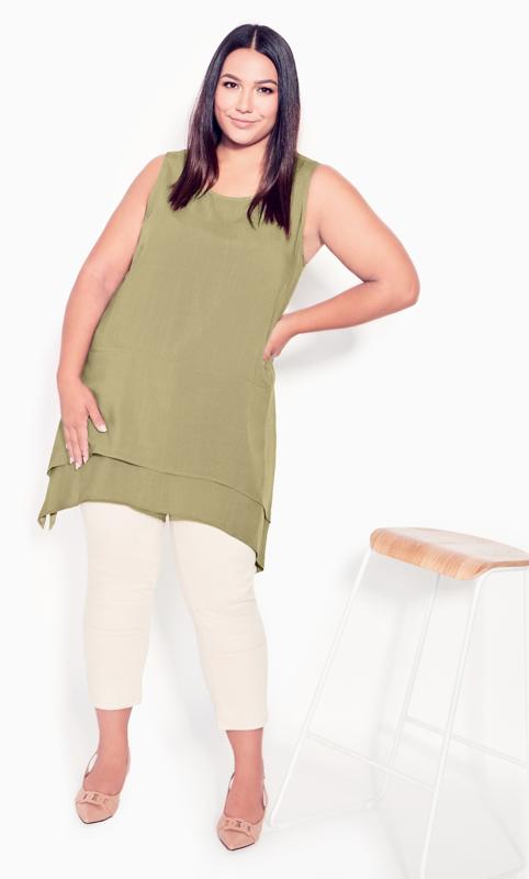 Evans Olive Green Layered Tunic 5