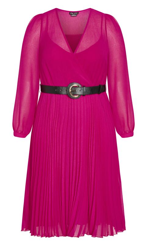 Evans Sangria Pink Chiffon Wrap Dress 5
