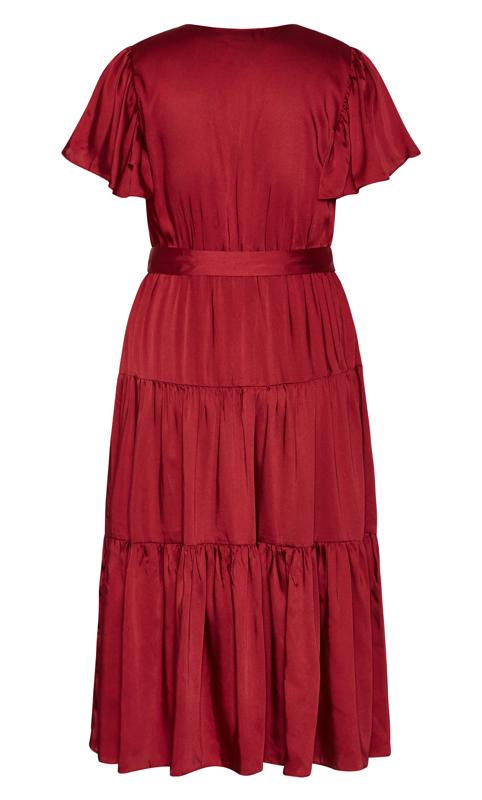 Evans Red Tiered Wrap Midi Dress 6