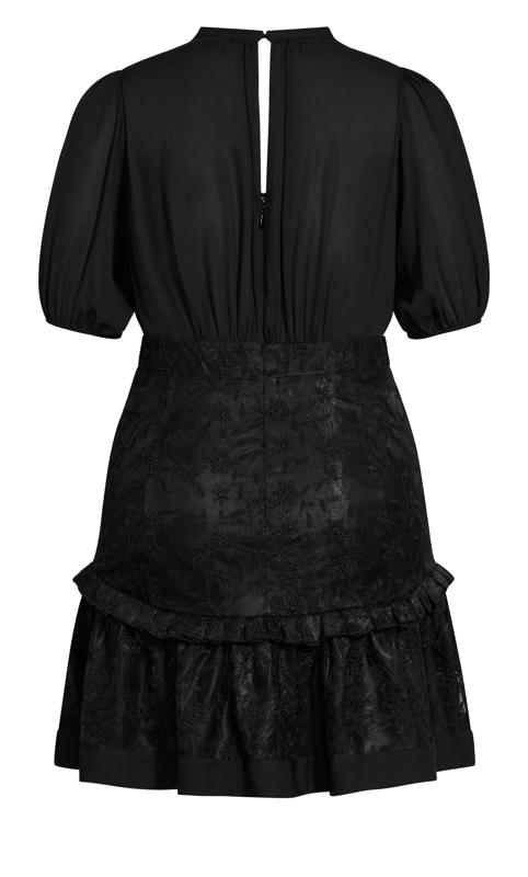Evans Black Floral Lace Frill Dress 4