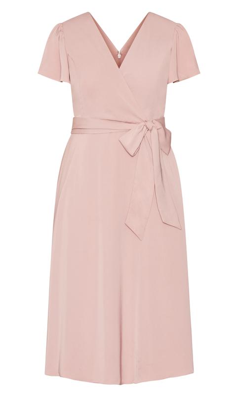 Evans Light Pink V-Neck Wrap Dress 4