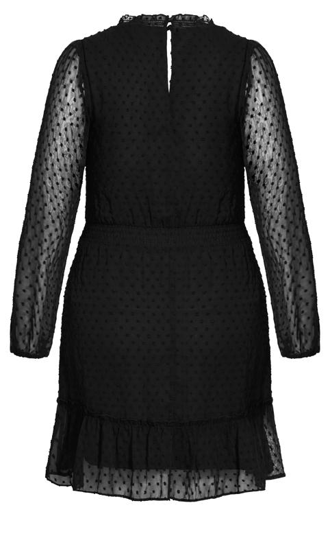 Evans Black Dobby Long Sleeve Mini Dress 5