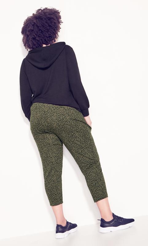 Evans Green Animal Print Cropped Joggers 3