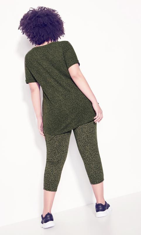 Evans Green Animal Print Cropped Joggers 5