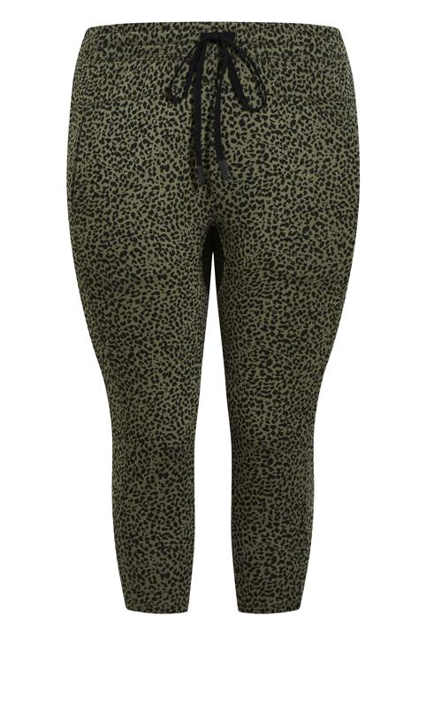 Evans Green Animal Print Cropped Joggers 6