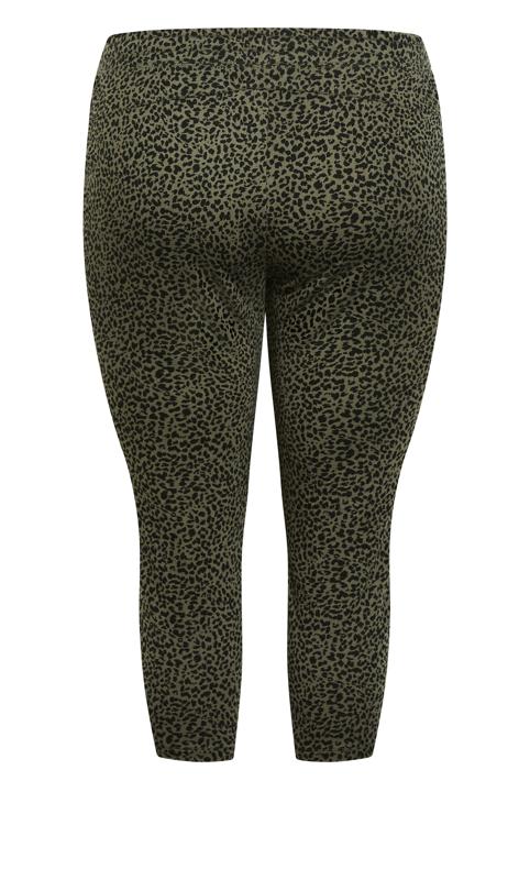 Evans Green Animal Print Cropped Joggers 7