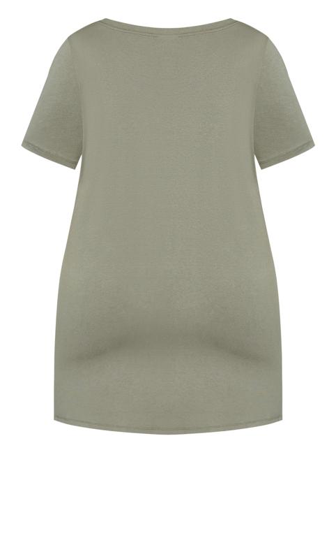Evans Khaki Green Scoop Neck T-Shirt 8