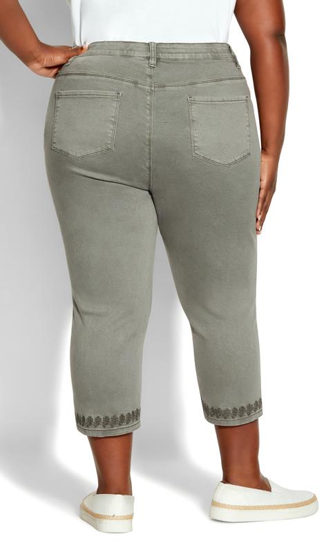 Evans Grey Cropped Embroided Jeans 3