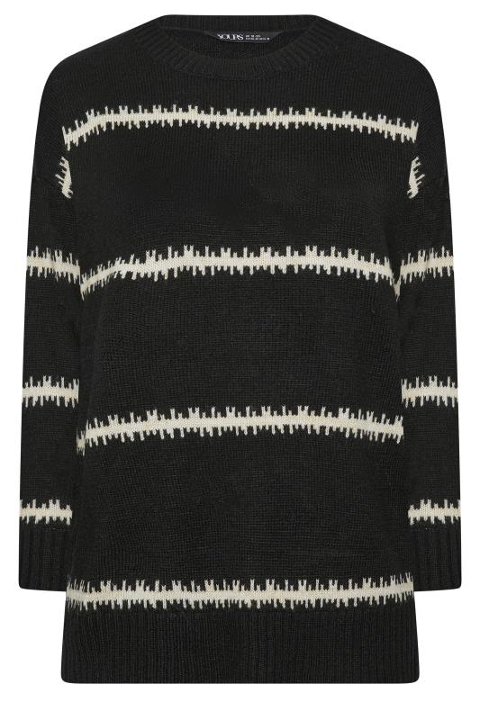 YOURS Plus Size Black Feathered Design Jumper | Yours Clothing 5