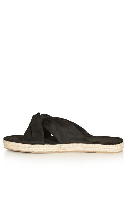 Wide Fit Softie Knot Flatform Black 4