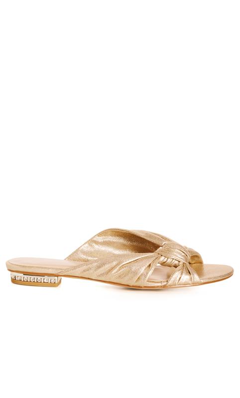 Plus Size  Evans Gold Knotted Sandals