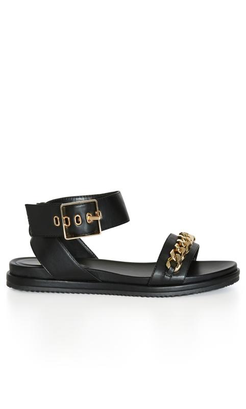 Wide Fit Chunky Chain Sandal Black 2