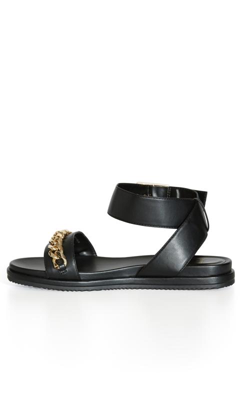 Wide Fit Chunky Chain Sandal Black 4