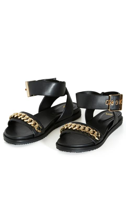 Wide Fit Chunky Chain Sandal Black 6