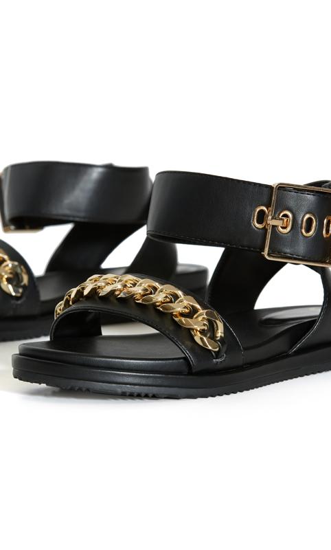 Wide Fit Chunky Chain Sandal Black 7