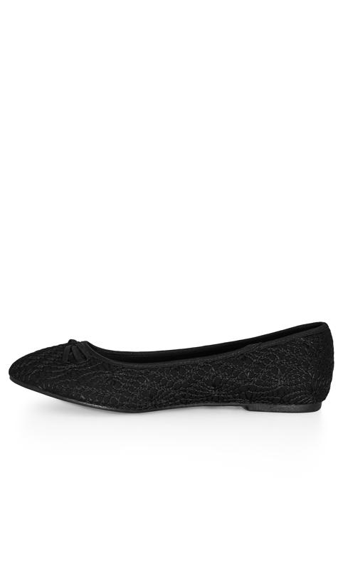 WIDE FIT Crochet Ballet Flat - black 4