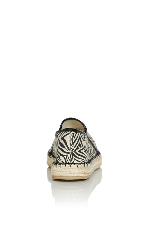 Evans White Zebra Print Espadrille Sandals In Extra Wide Fit 4
