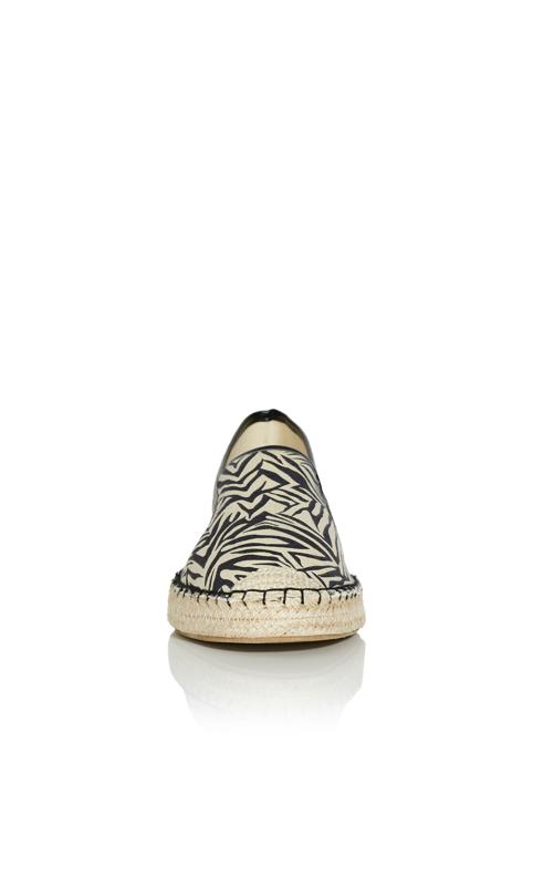 Evans White Zebra Print Espadrille Sandals In Extra Wide Fit 6