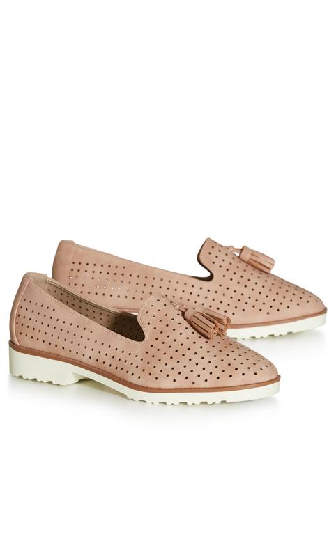 Wide Fit Perforated Loafer Pink 6