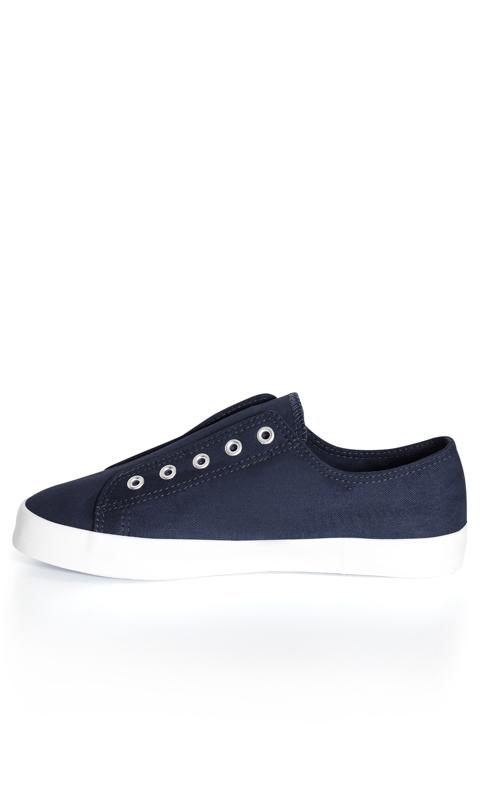 Evans Navy WIDE FIT Laceless Trainer 6