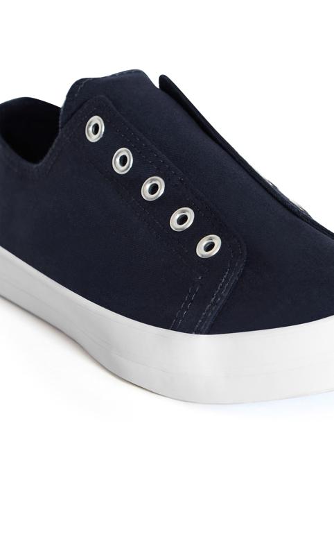 Evans Navy WIDE FIT Laceless Trainer 7