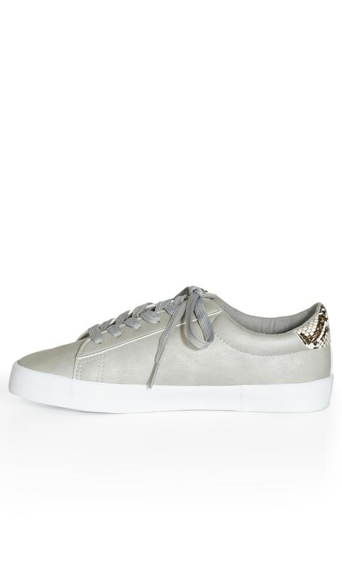 Extra Wide Fit Snake Detail Trainer Grey 4