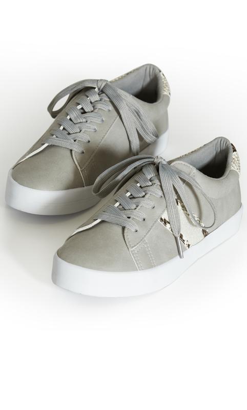 Extra Wide Fit Snake Detail Trainer Grey 6
