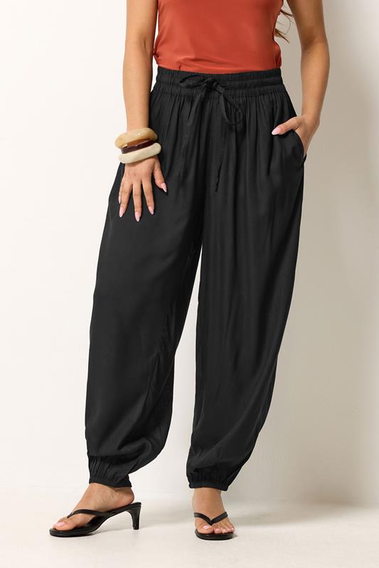 PixieGirl Petite Women's Black Harem Trousers | PixieGirl 1