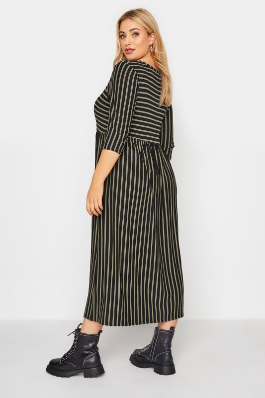 LIMITED COLLECTION Black & Khaki Stripe Maxi Dress_C.jpg