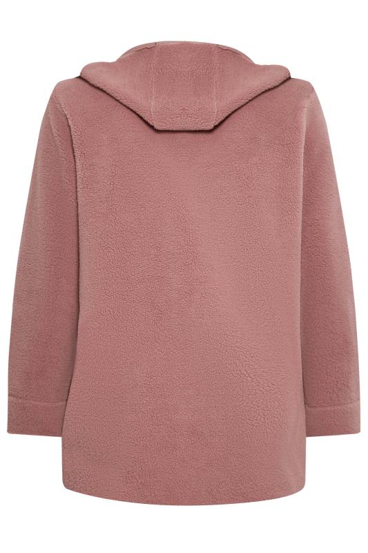 YOURS Plus Size Pink Teddy Hooded Jacket | Yours Clothing 8