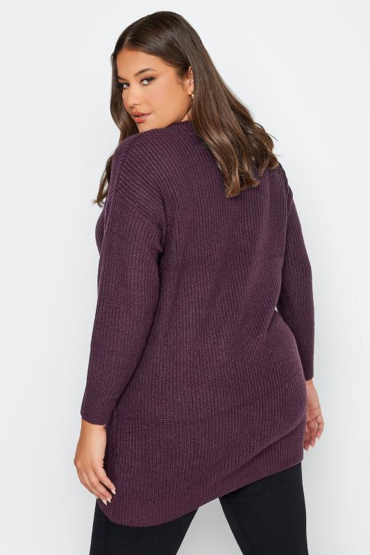 YOURS Curve Plus Size Purple Essential Knitted Jumper | Yours Clothing  4