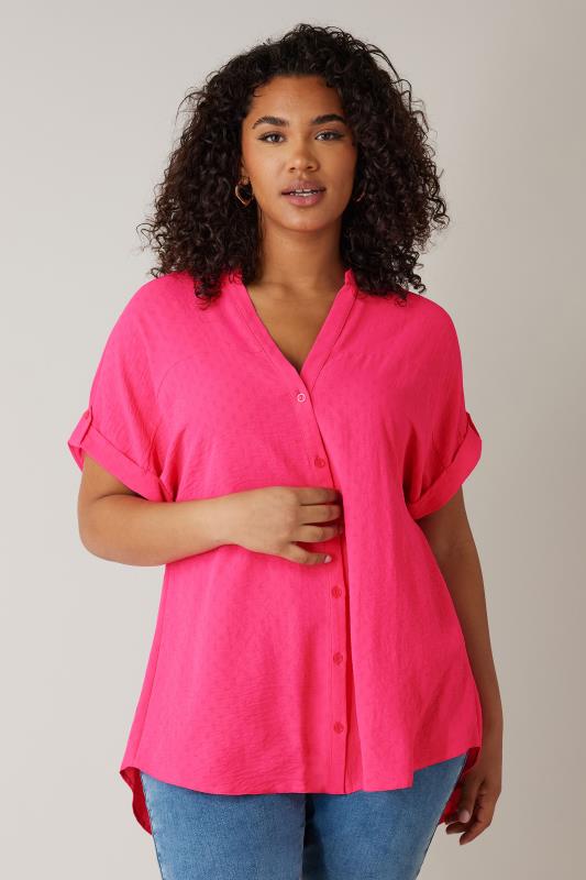 EVANS Plus Size Pink Short Sleeve Blouse | Evans 1