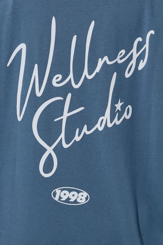 YOURS ACTIVE Plus Size Blue 'Wellness Studio' T-Shirt | Yours Clothing 7