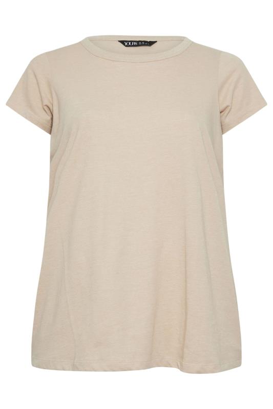YOURS Plus Size Beige Brown Essential T-Shirt | Yours Clothing 5