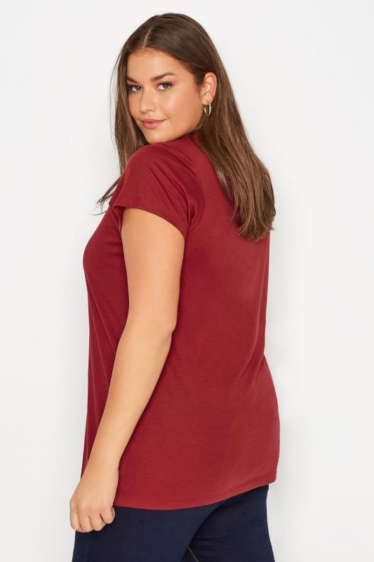 Plus Size Red Short Sleeve T-Shirt | Yours Clothing 3