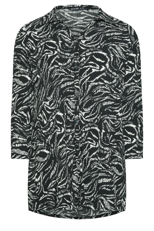 YOURS Plus Size Black Abstract Print Shirt | Yours Clothing 5