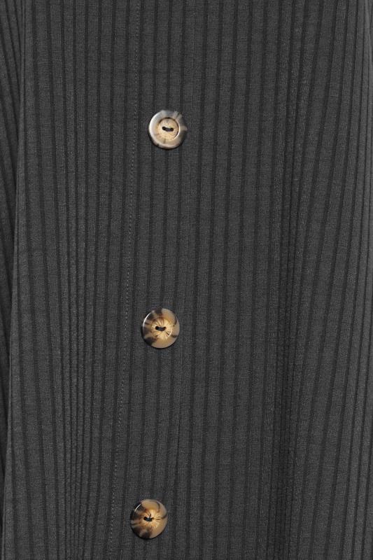 LTS Tall Women's Black Ribbed Button Detail T-Shirt | Long Tall Sally  5