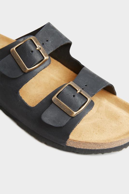 Black Leather Two Buckle Footbed Sandals_D.jpg