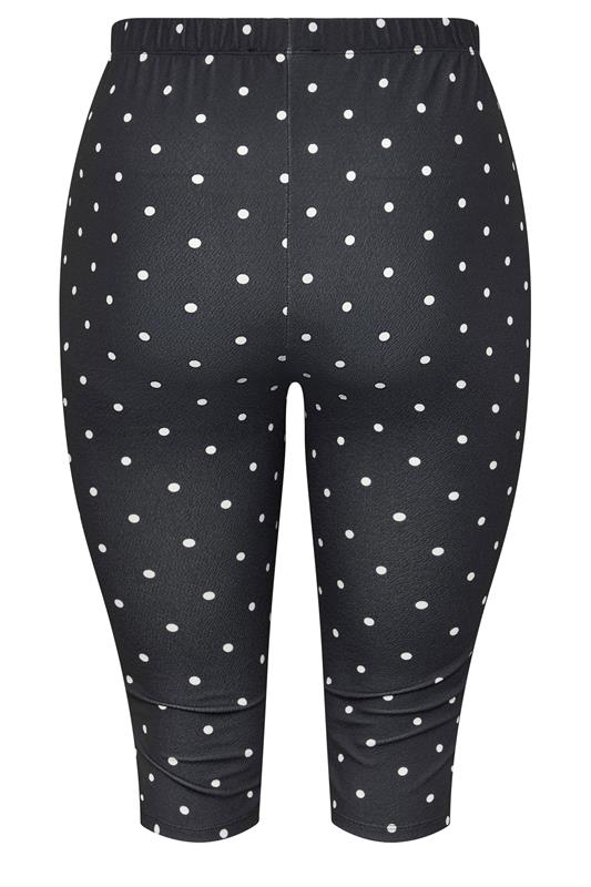 LIMITED COLLECTION Plus Size Black Polka Dot Slit Capri's | Yours
