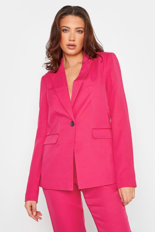LTS Tall Women's Bright Pink Scuba Crepe Blazer | Long Tall Sally  1